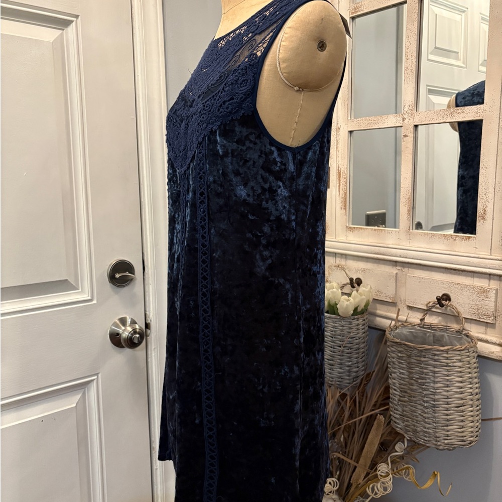 Entro Midnight Blue Velvet Sleeveless Dress S‎ Fairygoth Dark Romance Whimsical